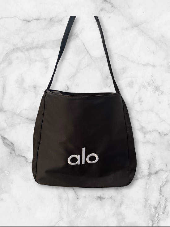 Source Unknown Handbags - Source Unknown Black Shoulder Bag with White Alo Logo